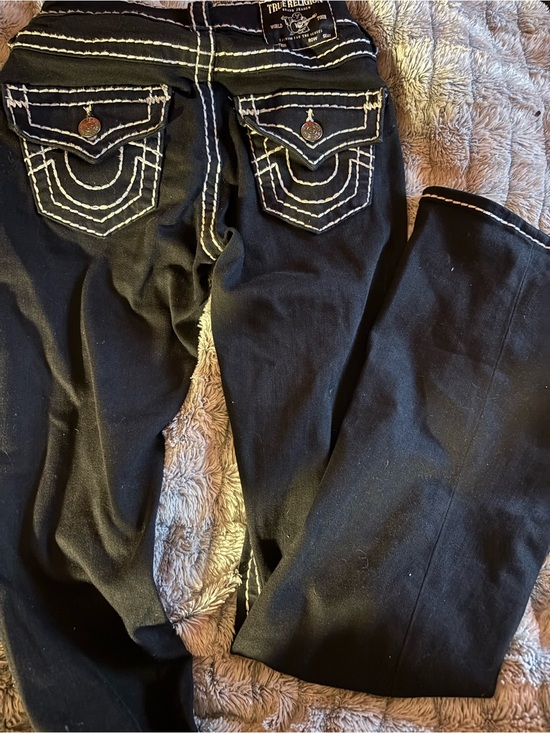 True Religion Denim - True Religion Women's Black Bootcut Jeans with White Stitching